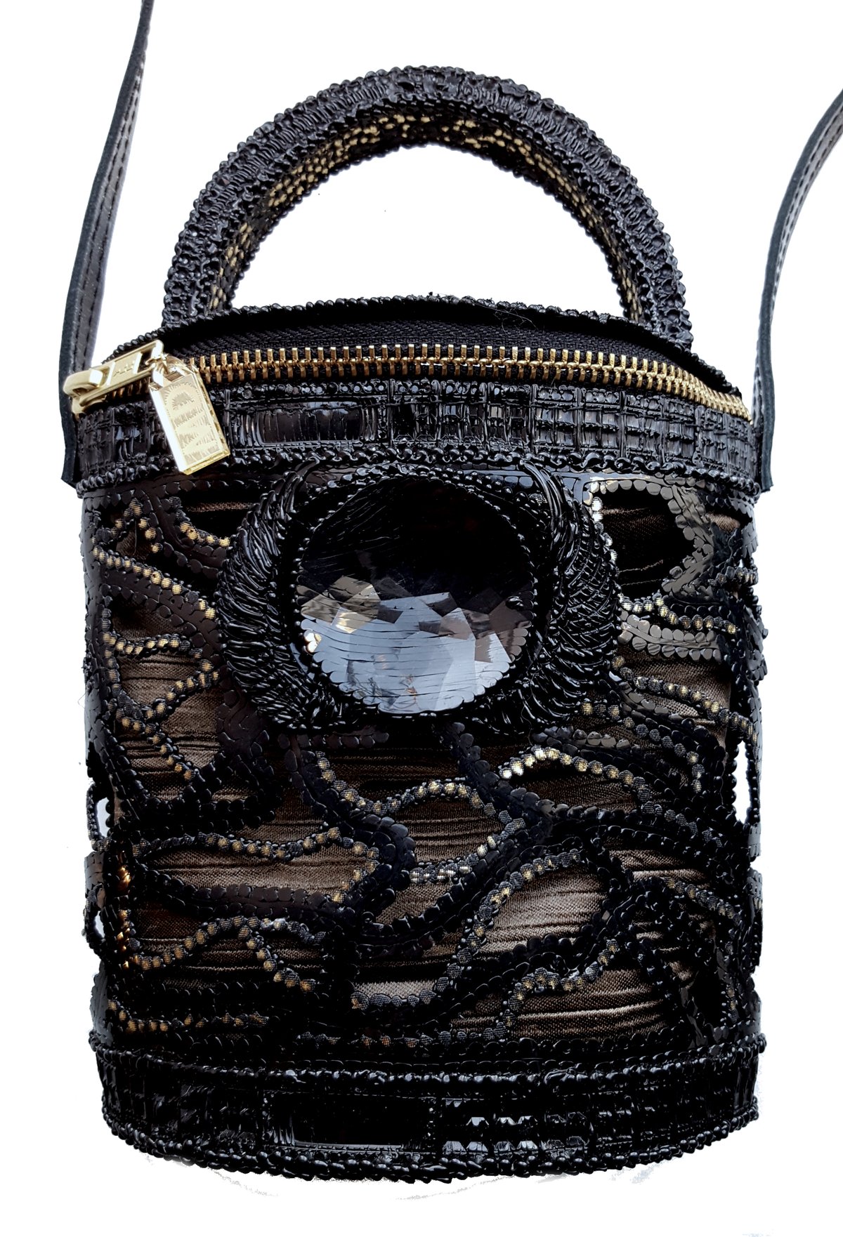 Image of Black & gold handbag 