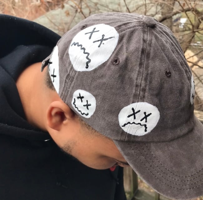 WHITE wins+losses Dad Cap