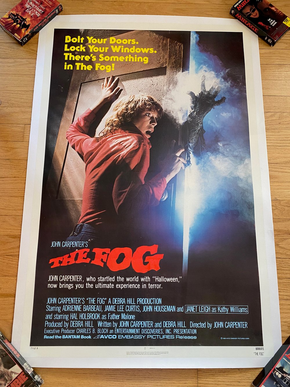 1980 THE FOG Original Linen backed U.S. One Sheet  Movie Poster