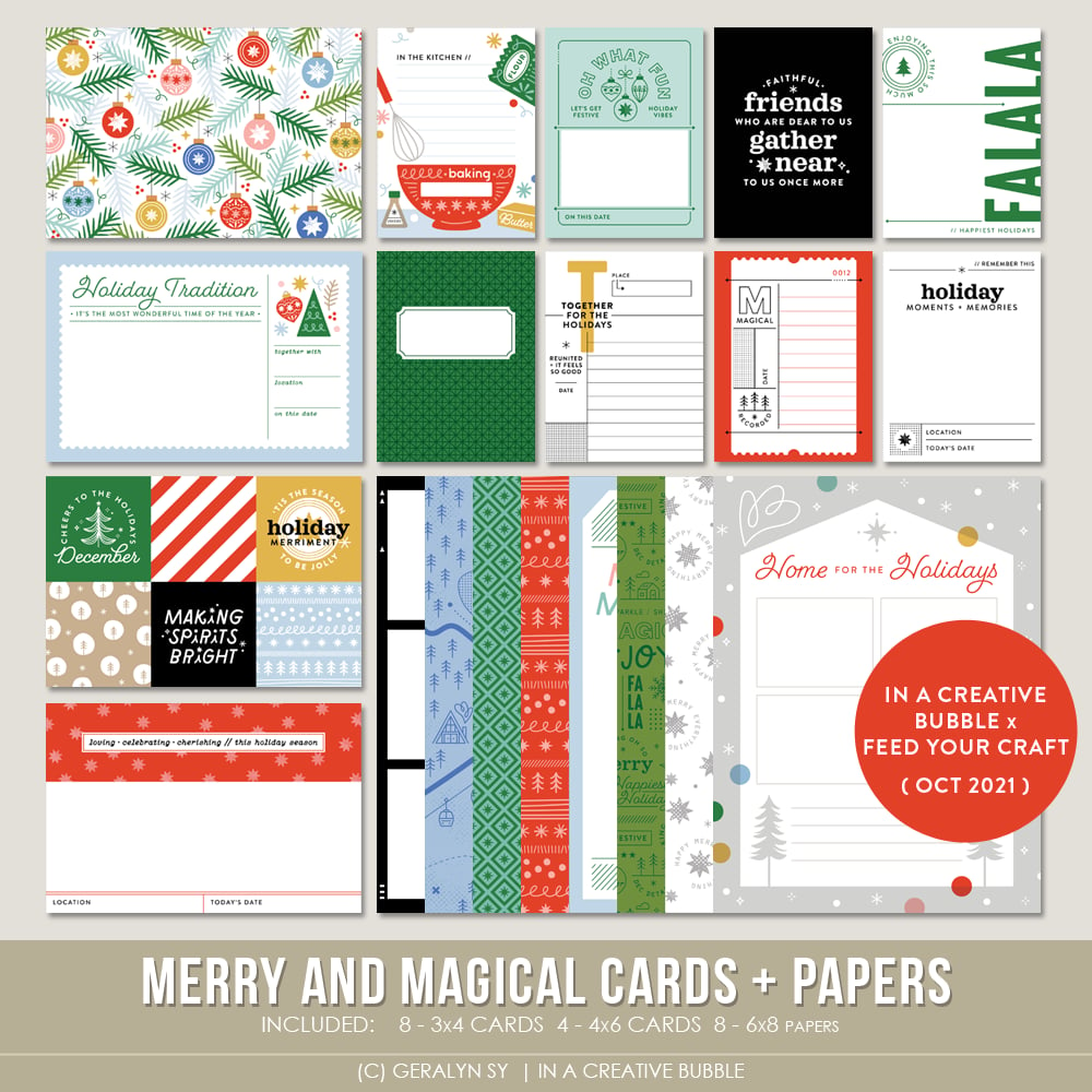 Image of Merry and Magical Cards + Papers (Digital)