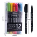 Free Shipping Double Head Marker Pen 12 Colors Oily Hand Painting Art Hook Pens Quick Dry