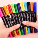 Free Shipping Double Head Marker Pen 12 Colors Oily Hand Painting Art Hook Pens Quick Dry