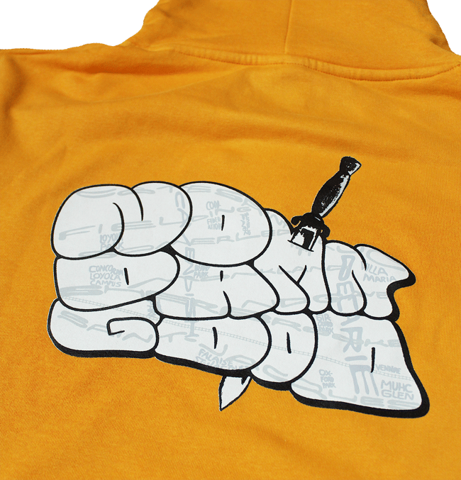 ISLAND.MAPS x NO.DAMN.GOOD hoodie (gold)