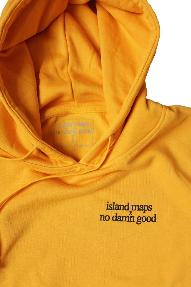 ISLAND.MAPS x NO.DAMN.GOOD hoodie (gold)