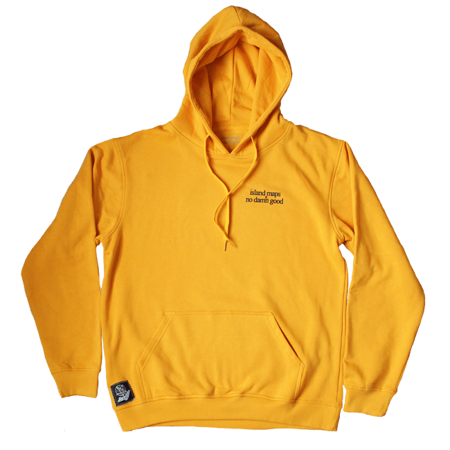 ISLAND.MAPS x NO.DAMN.GOOD hoodie (gold)