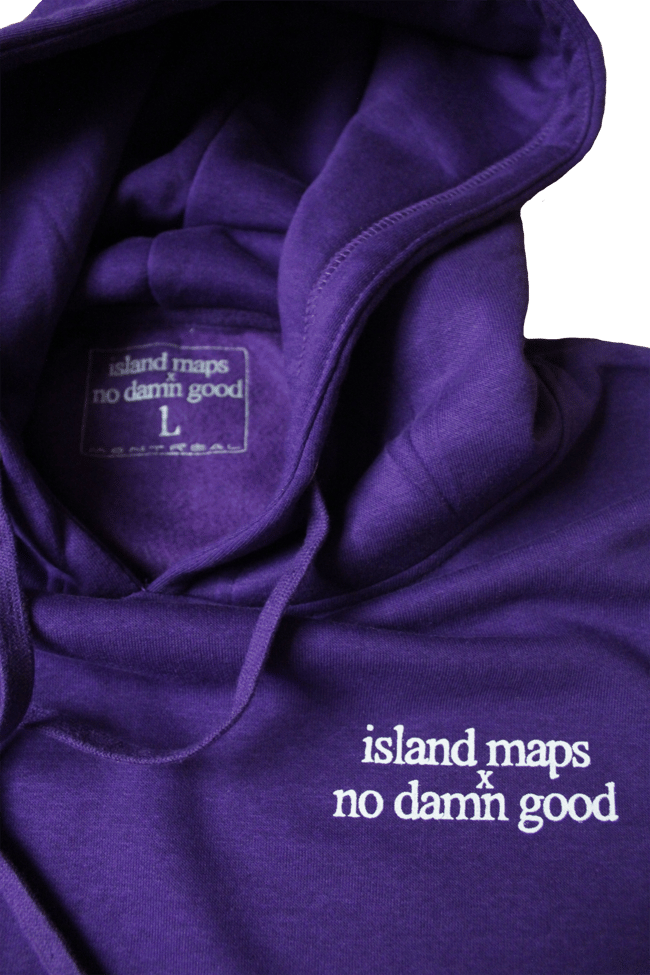 ISLAND.MAPS x NO.DAMN.GOOD hoodie (Purple)