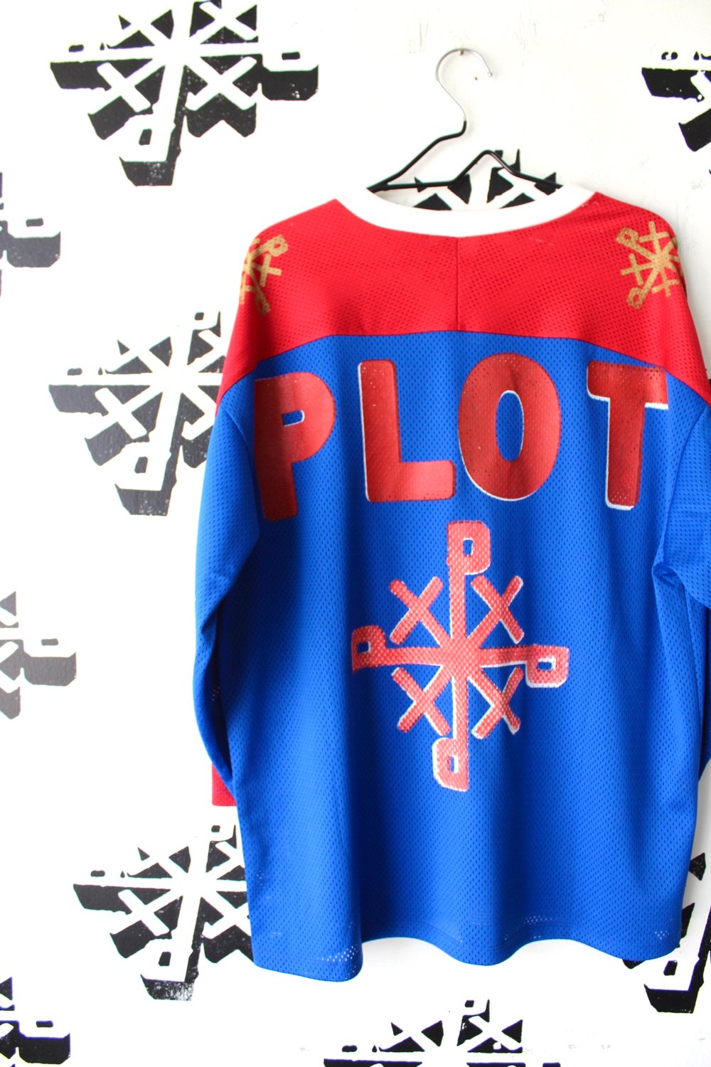 cold player hockey jersey in red/wht/blue