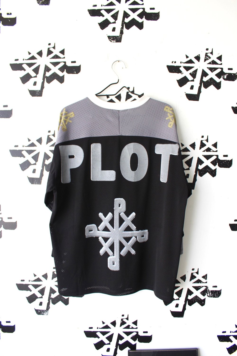 cold player hockey jersey in blk/gray/wht