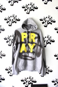 Image of its all over hoodie in gray 