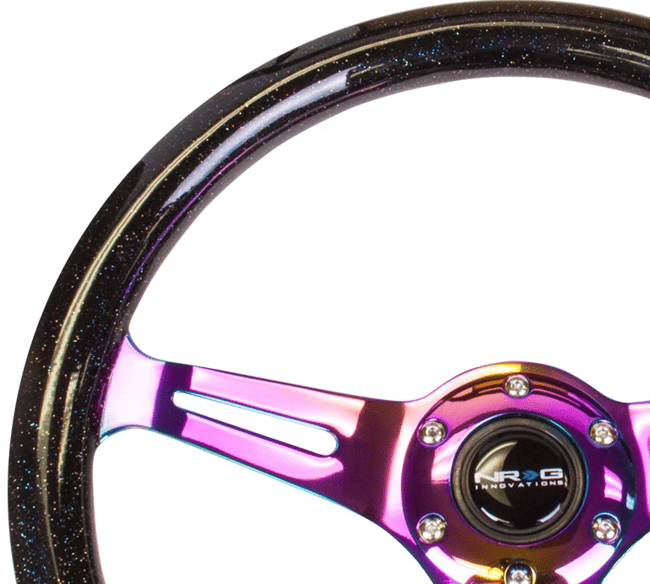 NRG Steering Wheel Neo Chrome Black Sparkle