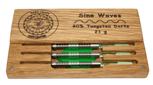 Image of Sinewaves 90% tungsten darts 21.5 Grams Supplied in Solid Oak Case