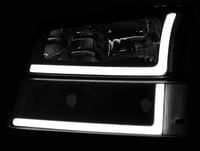 Image 1 of 03-06 SILVERADO BLACK CLEAR HEADLIGHTS L SYLE WITH LED