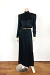 1970s Christian Dior Black Silk Open Back Maxi Dress