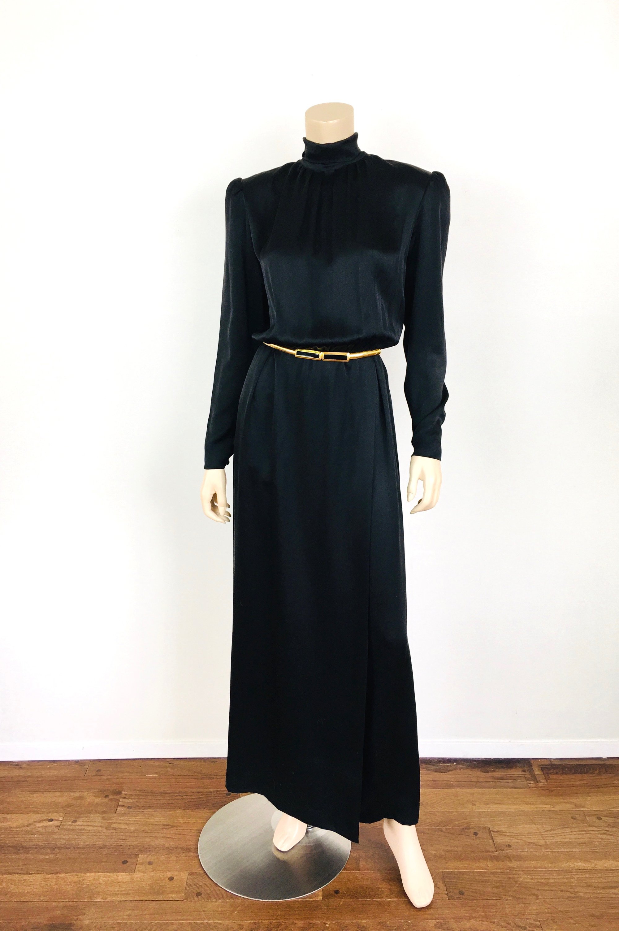1970s Christian Dior Black Silk Open Back Maxi Dress | fabulous mess vintage 1970s Christian Dior Black Silk Open Back Maxi Dress | fabulous mess vintage