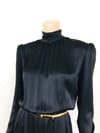 1970s Christian Dior Black Silk Open Back Maxi Dress