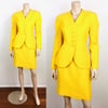 1980s Christian Dior Yellow Diamond Pattern Skirt Suit