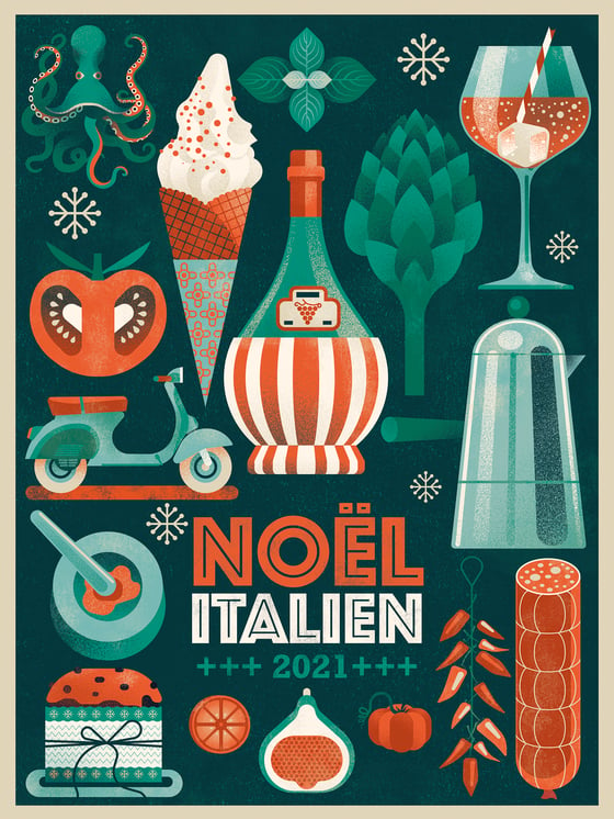 Image of Affiche Noël Italien