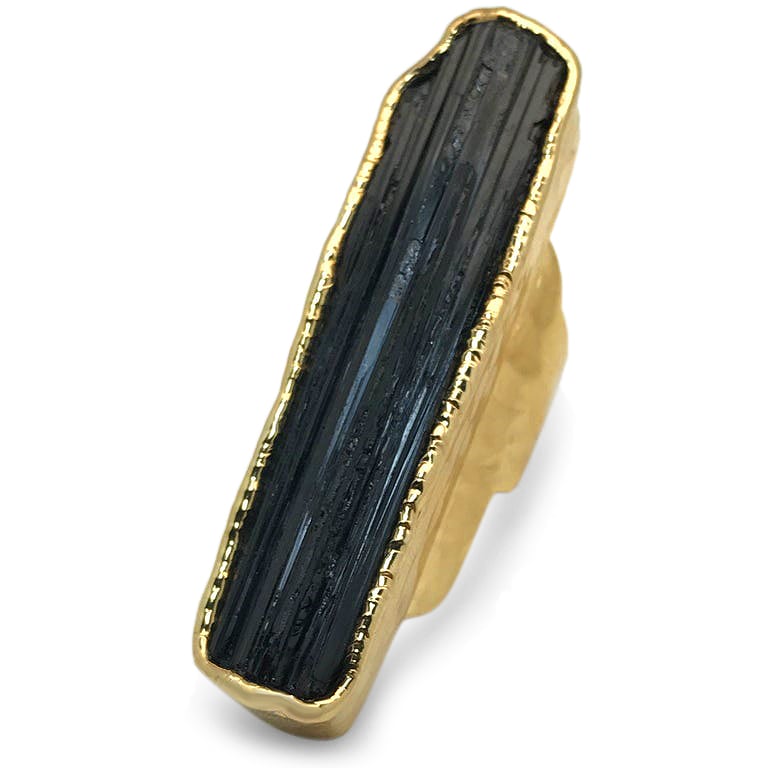 Image of Black Velvet Tourmaline Ring in Gold