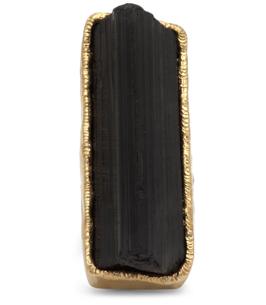 Image of Black Velvet Tourmaline Ring in Gold
