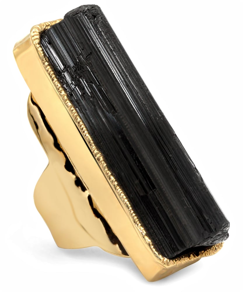 Image of Black Velvet Tourmaline Ring in Gold