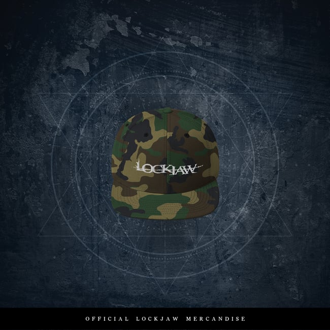 White Logo-Camo Snapback Hat