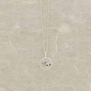 Image of Natural Himalayan 'Herkimer' Diamond Quartz round cut silver necklace