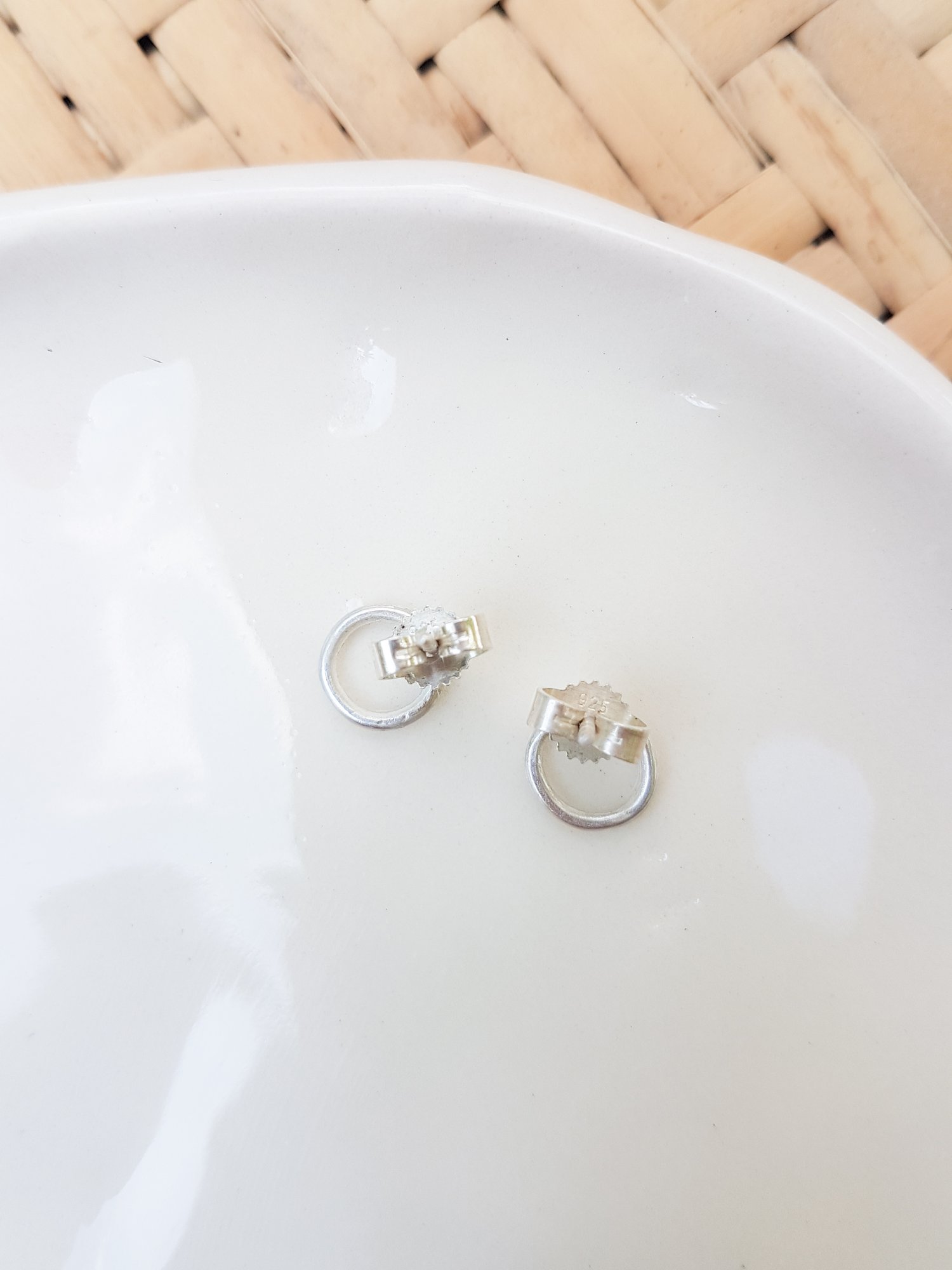 Image of Small New Moon Silver Earrings
