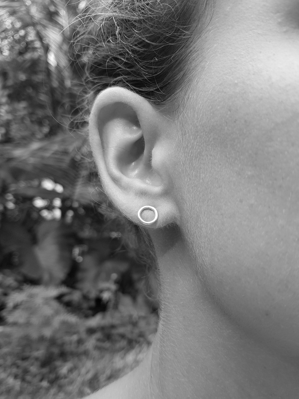 Image of Small New Moon Silver Earrings