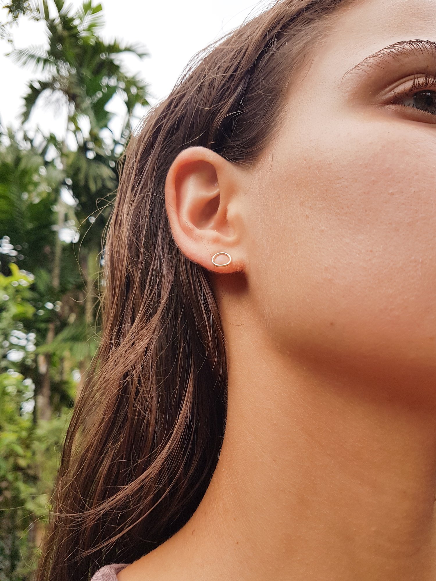 Image of Small New Moon Silver Earrings