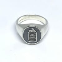 Image 2 of Sterling Silver Handmade Gas Bitch Signet Rings