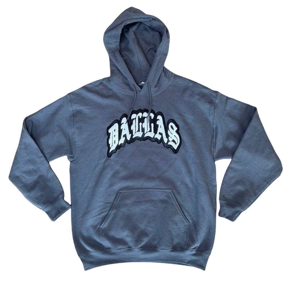 Image of DALLAS VARSITY HOODIE (CHARCOAL)