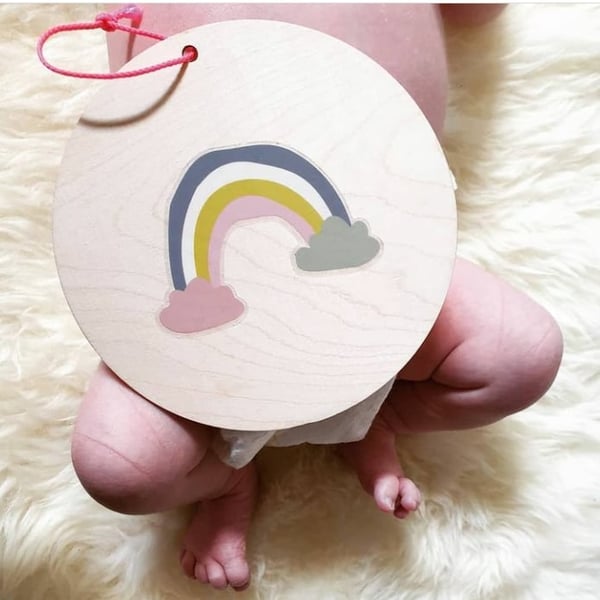 Image of BABY /NEWBORN RAINBOW PLAQUE