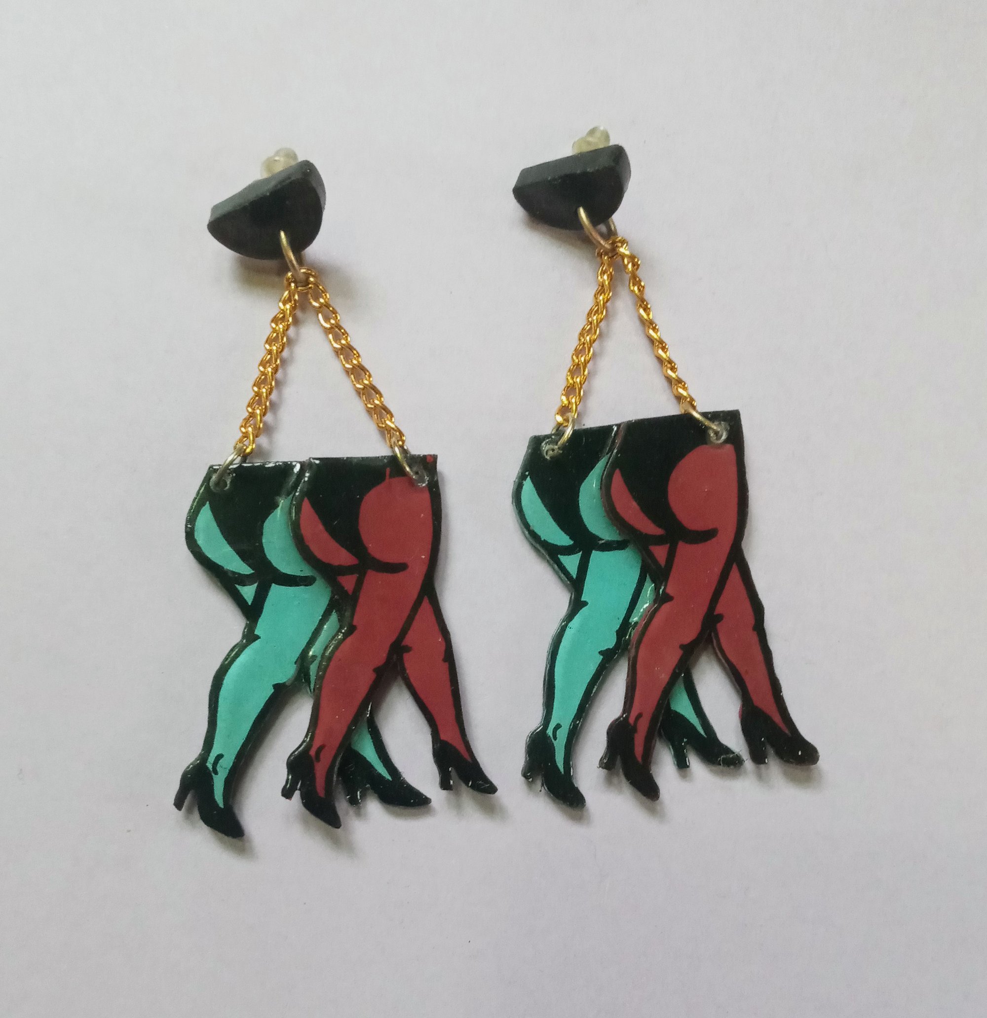 Image of double butt strut earrings