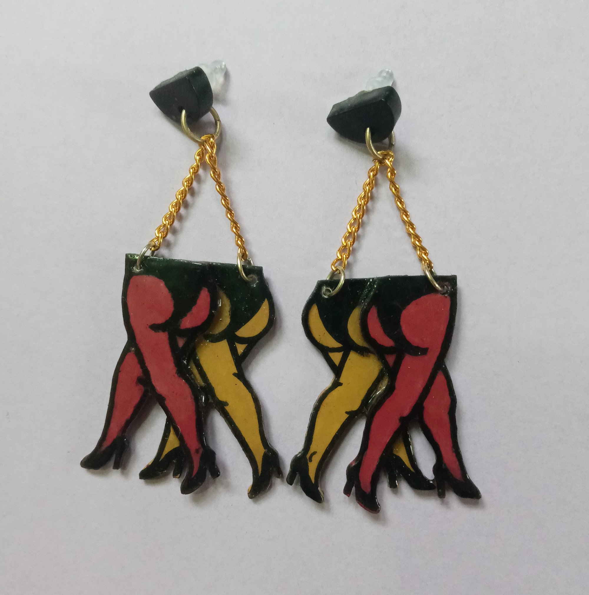 Image of double butt strut earrings