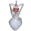 Anandalite Drusy Crystal Pendant with Venetian Glass Bead