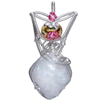 Image 2 of Anandalite Drusy Crystal Pendant with Venetian Glass Bead