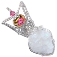 Image 1 of Anandalite Drusy Crystal Pendant with Venetian Glass Bead