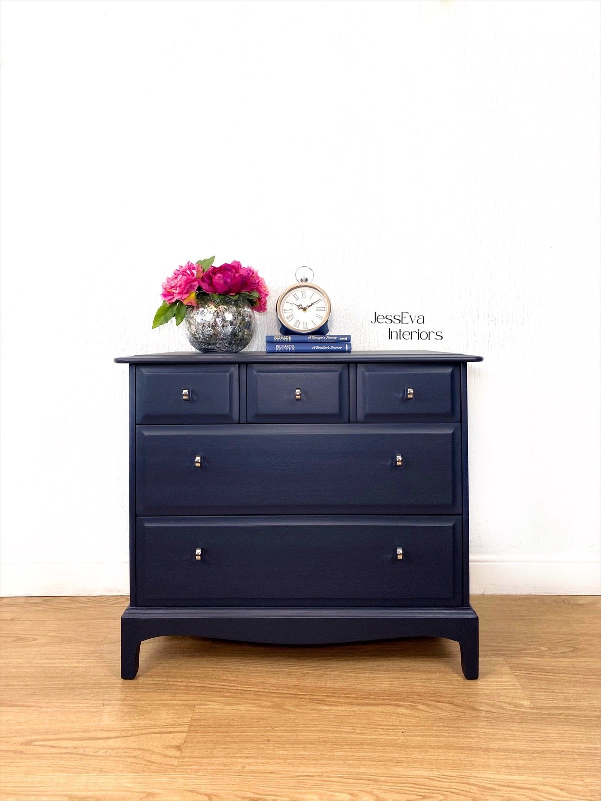Stag Minstrel Chest of Drawers / Large Bedside Cabinet painted in