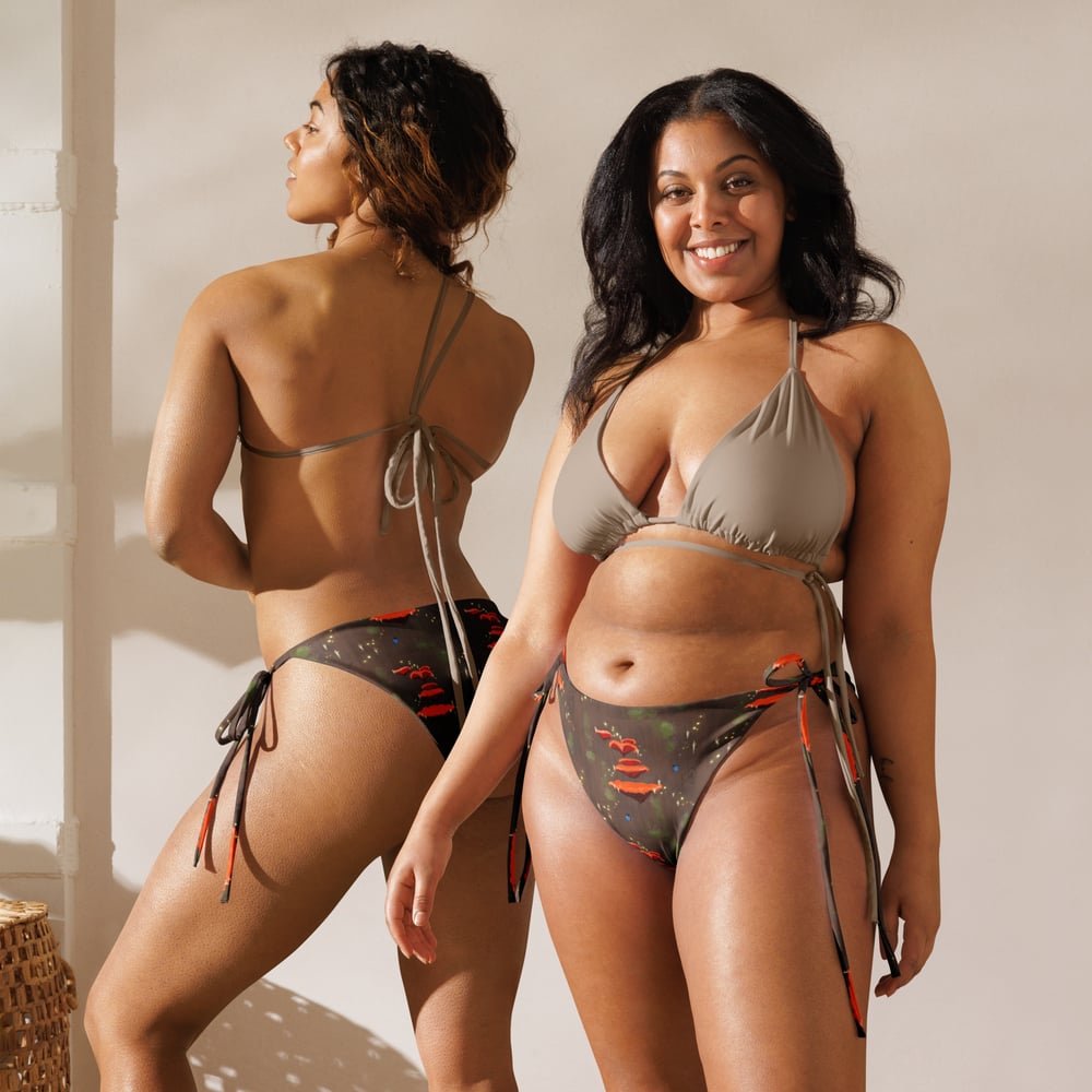 This is My Swamp All-over print recycled string bikini bottom