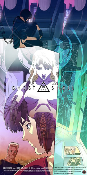 Ghost in the Shell (1995) alternative poster illustration - Limited Edition 36"x18" poster print /50