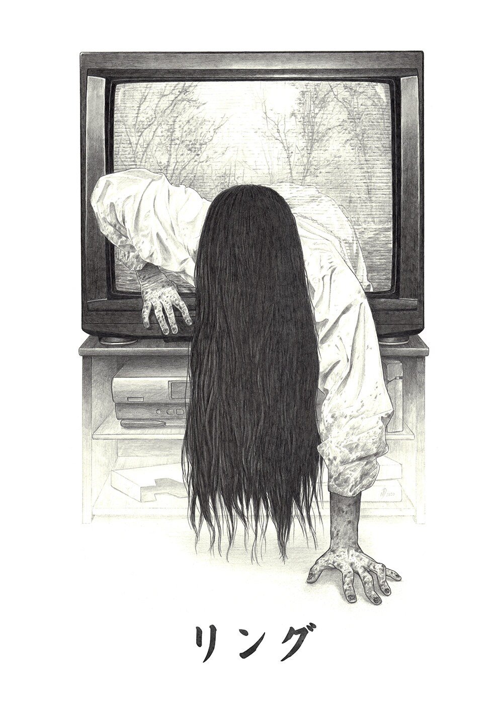 Ringu alternative poster illustration - Limited Edition A3 (11.7"x16.5") giclée /10