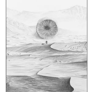 Dune pencil illustration - Limited Edition 22"x8" giclée  /10