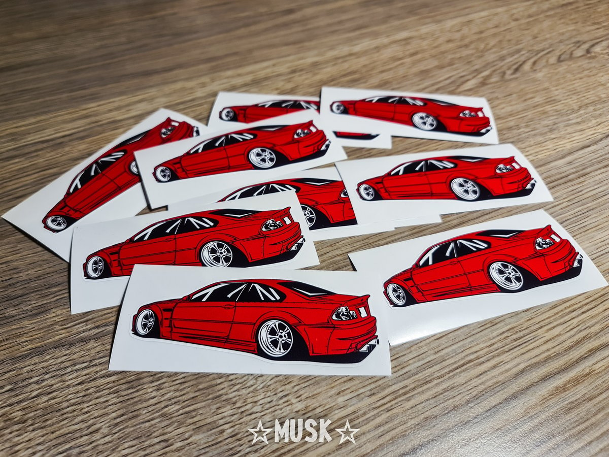 Red E46 M3 Sticker | Musk Customs