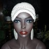 cream color top knot crochet hat