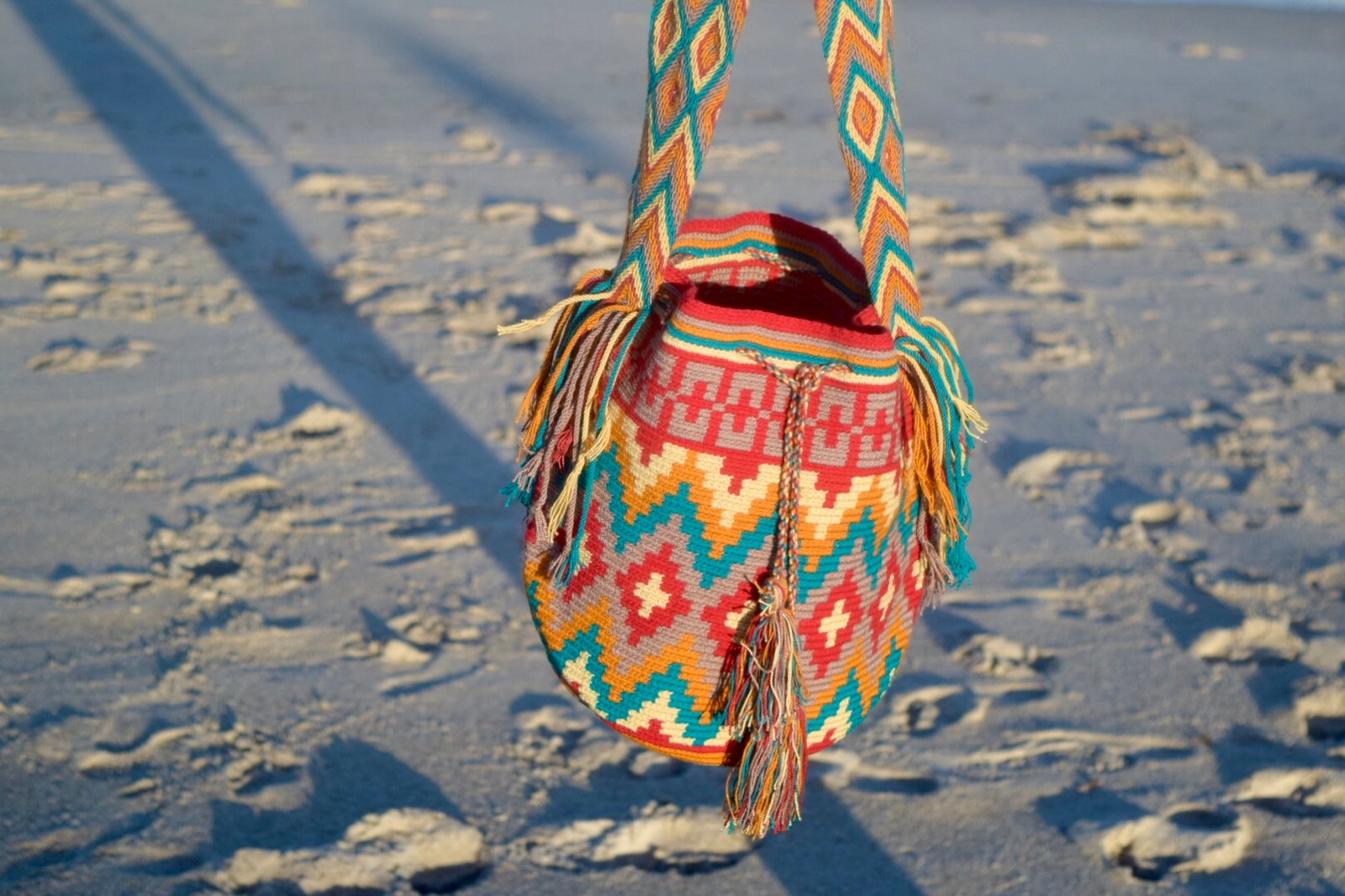 Wayuu Mochila Bag | Blanca y Beige – Lux Studio LA