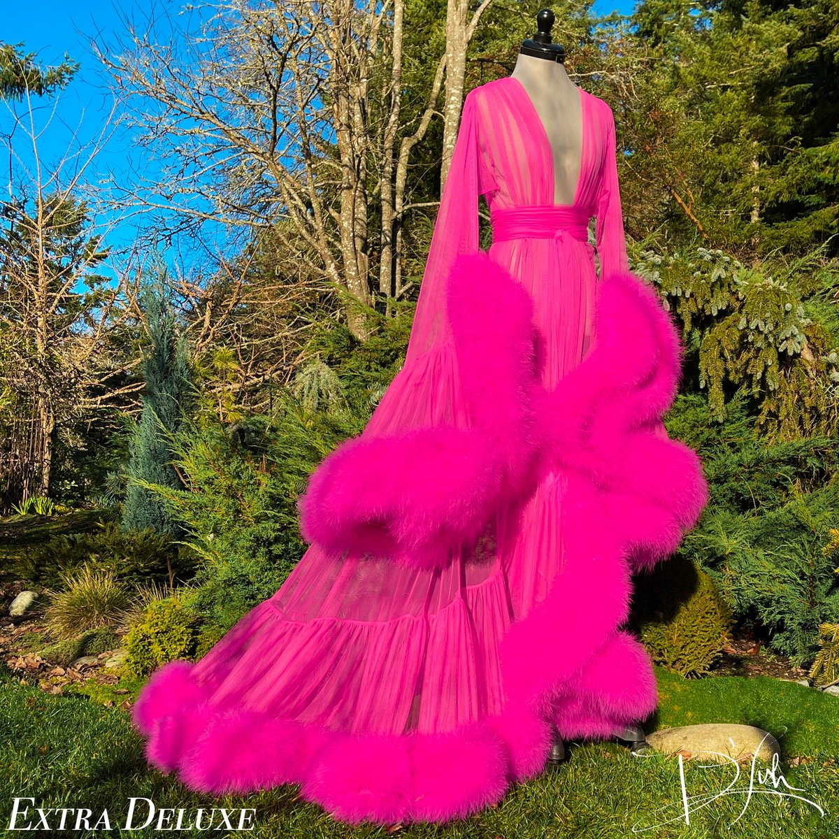 Shocking Pink "Cassandra" Dressing Gown PRE-ORDER SPRING '24