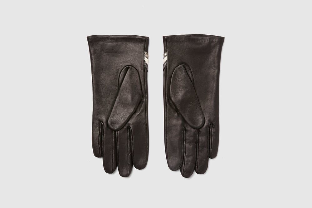 Black Shooting Star Leather Gloves