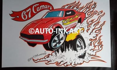 Image of HotWheels 67 Camaro Print