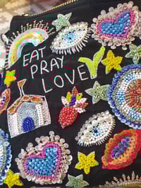 Image 2 of BLACK EAT PRAY LOVE SET- HEAD BAND AND BAG
