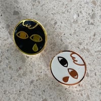 Image 2 of Moon Face Enamel Pin